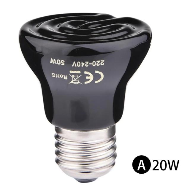 Lâmpada de Aquecimento Cerâmico Infravermelho para Répteis e Animais de Estimação 20W/60W/100W