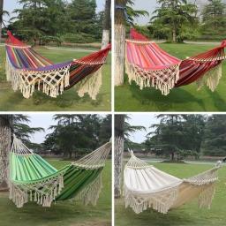 Hammock de acampamento ao ar livre com borla, rolamento de alta carga, cadeira de jardim, cama dobrável pendurada, externa ou interna, 1pc - Image 3