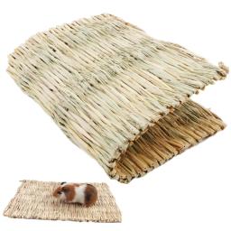 Tapete de grama natural para pequenos animais, Brinquedo Mastigar Seguro, Cama de Hamster, Coelho, Ouriço, Pet Supplies - Image 1