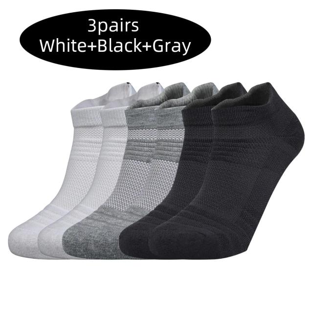 Meias Curtas Antiderrapantes para Tornozelo Masculino e Feminino - 3 Pares Resistente ao Desgaste para Corrida e Esportes