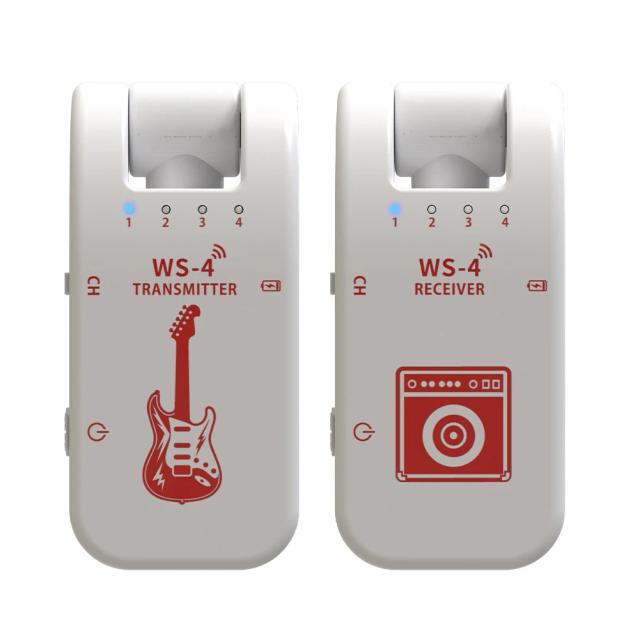 Receptor de Transmissor de Áudio Recarregável para Guitarra Sem Fio com 10 Horas de Bateria e Transmissão de 40m a 2.4GHz