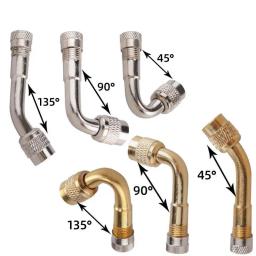 1 peça válvulas de pneu de ar de 45/90/135 graus para caminhão motocicleta acessórios de ciclismo adaptador haste de extensão de válvula de carro latão - Image 2