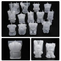 Molde de silicone 3d diy geométrico tridimensional urso veado gato porco coelho animal molde jóias ferramenta de decoração de bolo coelhinho da páscoa - Image 3