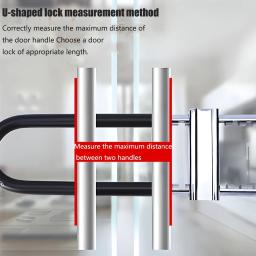 Ajustável U-Shape Manilha Lock, bicicleta Lock, Fit a maioria dos pinos, Ideal para uso interior e exterior, Preto - Image 3