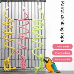 Pássaro molar brinquedo durável corda de algodão multi-cor animais de estimação papagaio em pé poleiros para cockatiel papagaio gaiola brinquedo do pássaro de estimação brinquedo - Image 5