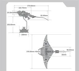 Metal Montagem Modelo Kit Com Luzes, Manta Ray, Marinha Biológica, Mecânica, 3D - Image 4