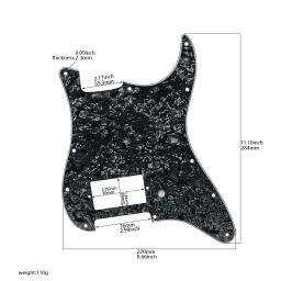Plástico Black Pearl Pickguard em branco com ponte, Humbucker Router, guitarra acessórios, 11 furos - Image 6