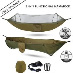 Hammock Camping com Mosquiteiro, Pop-Up, Luz, Portátil, Ao ar livre, Paraquedas, Swing, Dormir, Coisas, 2023 - Image 1