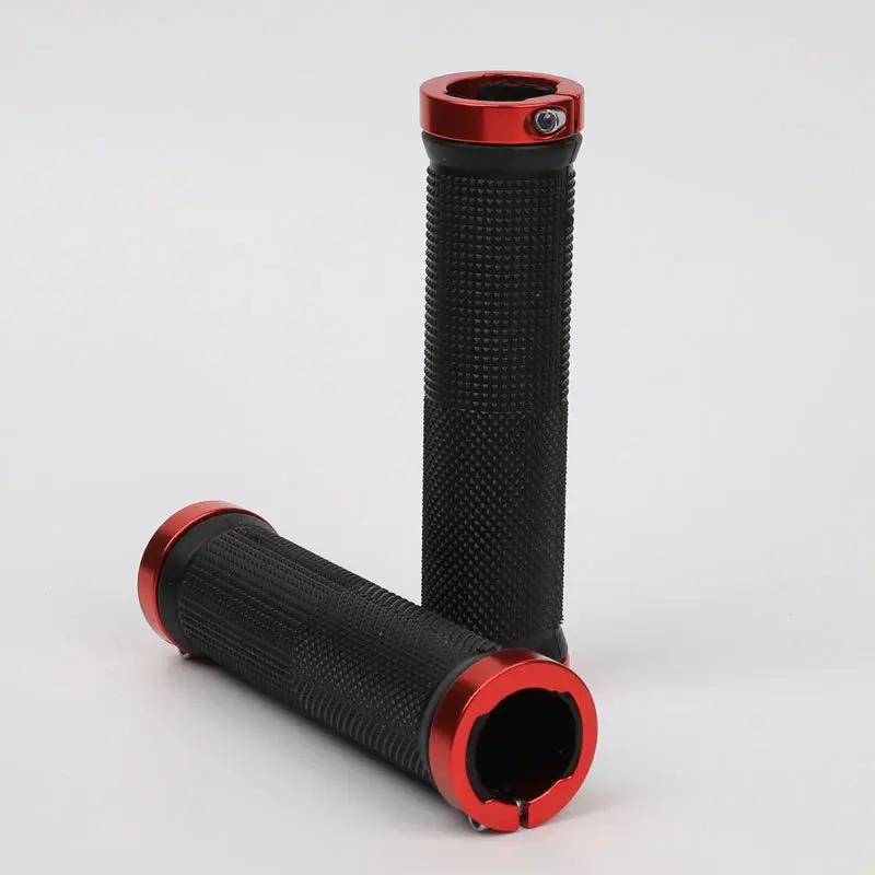 Punhos antiderrapante do guiador para mtb, de borracha, fechadura de liga leve, acessórios de ciclismo, 1 par - Image 1