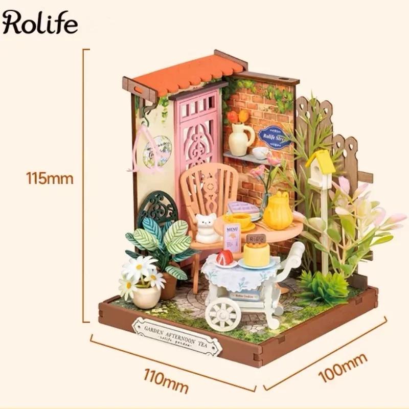 Robotime-Rolife DIY Miniature House, Kit Tea Yard, Muse Livraria, KitCentury Postoffice Kit, Sea Holiday Restaurante para Adulto - Image 1