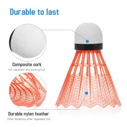 Peteca de nylon para badminton, preço de fábrica leve à noite, brilho brilhante colorido - Image 2