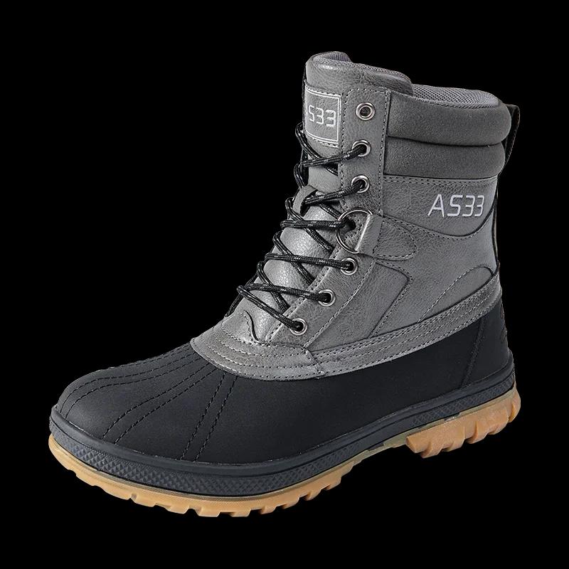 Mais tamanho 47 botas masculinas ao ar livre botas de neve de inverno para homens botas de trabalho de treinamento à prova dwaterproof água antiderrapante manter sapatos de inverno quentes - Image 1