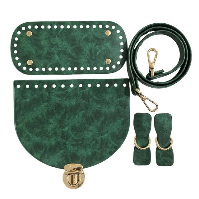 Bolsa de Couro Artesanal para Mulheres: Mochila, Bolsa de Ombro e Acessórios DIY com Hardware para Crochê, 1 Conjunto Completo