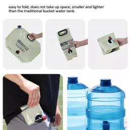 Saco de água potável ao ar livre, dobrável recipiente de água, portátil, dobrável, bolsa, sobrevivência, camping suprimentos, grande capacidade, 8L - Image 4