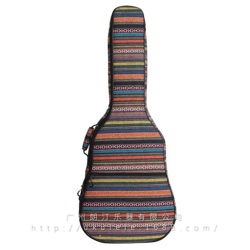 Estojo de guitarra elétrica estilo tricô étnico, guitarra acústica clássica, mochila impermeável interna espessa, 40 in, 41 in - Image 1
