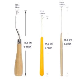 Bent Trava Gancho Conjunto para trança, Crochet Agulha, Dreadlocks Tool, Tricô Crochet Ganchos, extensões de cabelo, 9 Pcs - Image 3