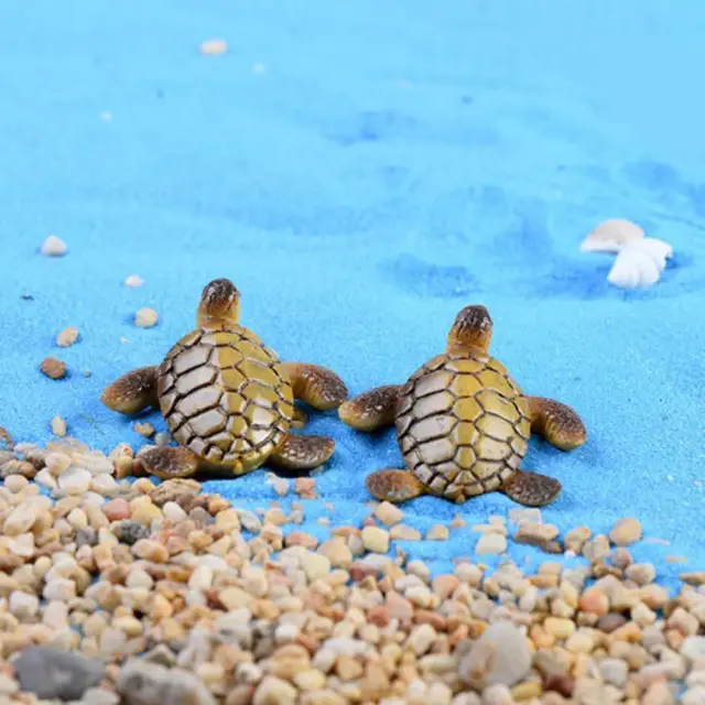 Mini Estatuetas de Tartaruga do Mar em Resina - Ornamentação Charmosa para Jardins, Tanques de Peixes e Decoração de Casa