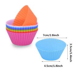 Round Silicone Cake Mold, Muffin e Cupcake Baking Moldes, Reutilizáveis DIY Bolo Decoração Ferramentas, Casamento e Decorações De Festa De Aniversário - Image 3