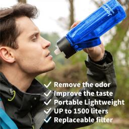 Outdoor Water Filter Bottle, Purifier para Camping, Caminhadas, Traveling, 650ml - Image 6
