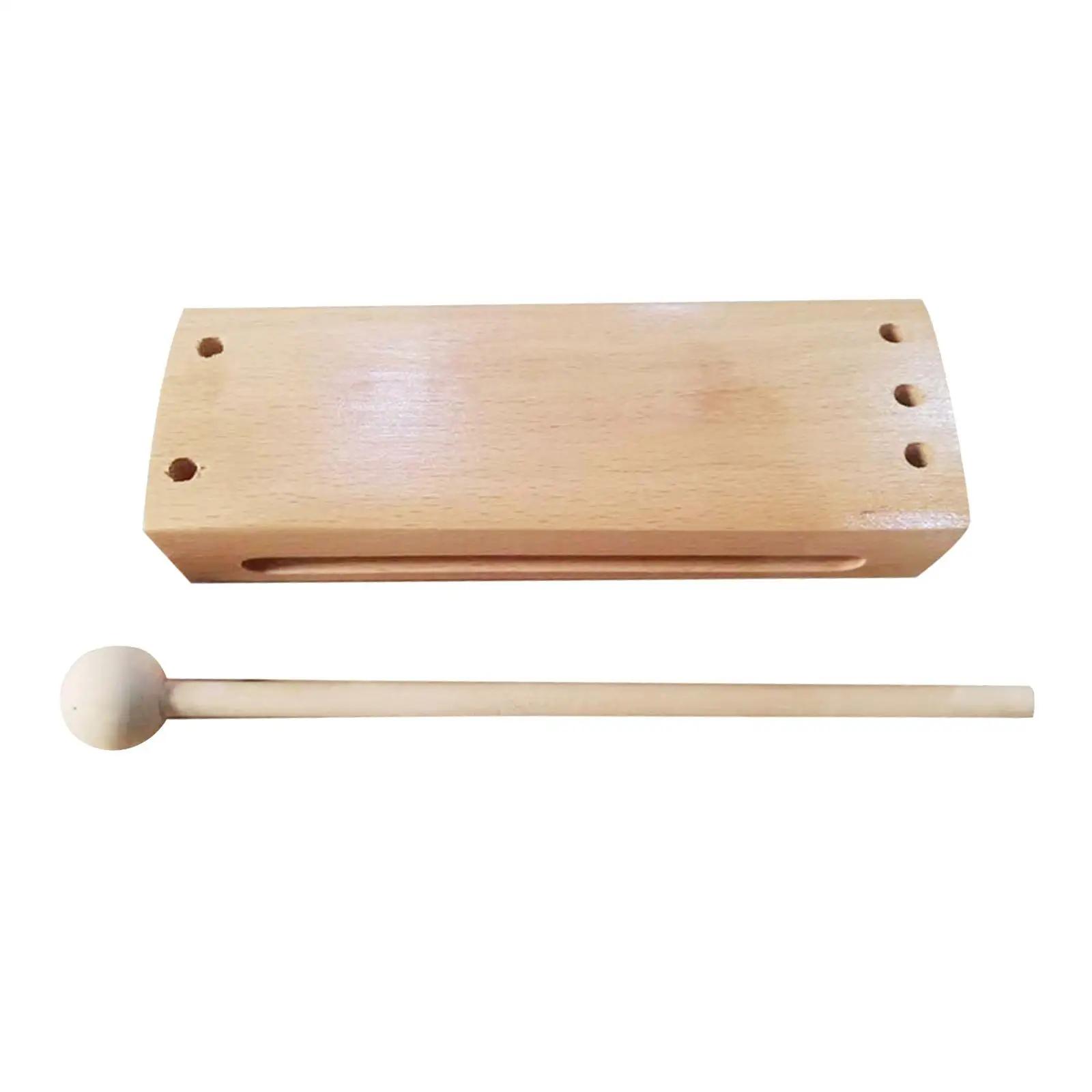 Bloco De Ritmo De Madeira Com Malho, Instrumento Musical, Brinquedo Para Sala De Estar, Casa E Escola, Favores De Festa, Ritmo, Blocos De Percussão - Image 1