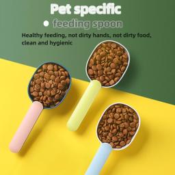 Colher de alimentação para animais de estimação Pá de alimentos Colher com saco selado Colheres Clip Alimentadores para animais de estimação Suprimentos para cachorros e gatinhos Acessórios para cães e gatos - Image 1