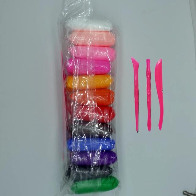 Argila de Modelagem Secagem Automática para Crianças, 12 Cores Não Tóxicas com Ferramentas de Escultura para Brinquedos DIY.