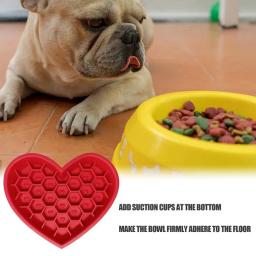Alimentador De Cão De Silicone Em Forma De Amor, Aprimorado O ritmo de refeição, Tigela de comida para gato, Alimentador Anti-Asfixia com Ventosa - Image 5