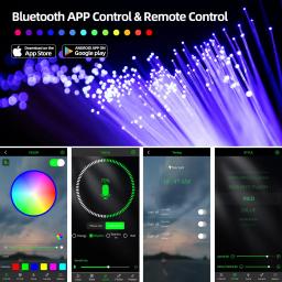 LED estrela teto fibra óptica luzes, controle inteligente App, efeito céu estrelado, disponível para decoração do carro - Image 4