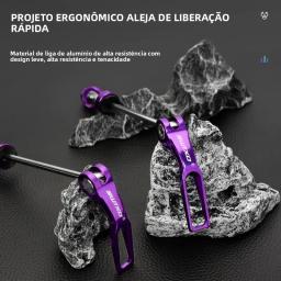 Espetos qr de liberação rápida para bicicleta mtb, eixo do cubo, rodas, alavanca de travamento, peças de bicicleta, liga de alumínio, dianteiro 9x100, traseiro 100x135mm - Image 2