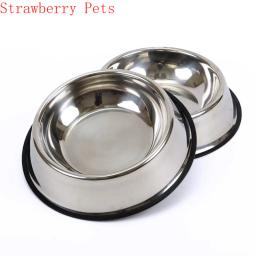 Recipiente De Armazenamento De Alimentos Para Animais De Estimação De Aço Inoxidável Tigela De Cachorro Garrafa De Água Prato Alimentador Para Cães Pequenos e Grandes e Gatos - Image 1
