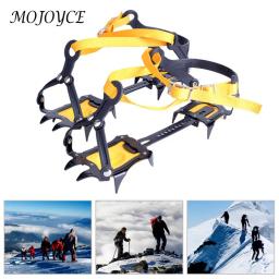 Grampos de gelo de aço inoxidável, 10 dentes, grampos de montanhismo, ajustável com bolsa, caminhadas, escalada, pesca, jogging, 1 par - Image 2