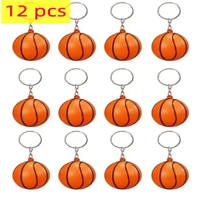 Mini Basketball Keychain - Pingente de Mochila para Homens, Ideal para Entusiastas do Esporte, Pacote com 12 Peças