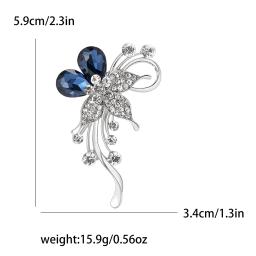 Broches de flores de strass para mulheres, violetas unissex alfinetes, 2 cores, festa de escritório, acessórios amigos, presentes - Image 3