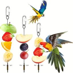 Barra do grande fruto e do vegetal do papagaio do tamanho com forrageamento brinquedos, espeto do petisco - Image 1