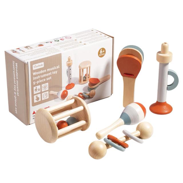 Conjunto de 5 Instrumentos Musicais Montessori para Bebês - Presentes Ideais para Aniversários de 1 a 3 Anos, Meninos e Meninas