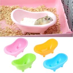 Animais pequenos hamster cama banheira gaiola brinquedos acessórios de plástico relaxar habitat casa almofada de sono comida tigela para cobaias - Image 5