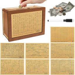 Dinheiro Japonês Poupança Mealheiro com Hábito Objetivo para Adultos e Crianças, Caixa de Dinheiro, Dinheiro Poupança, Dinheiro Poupança, Dinheiro Moneybox, Caixa De Dinheiro De Madeira, Presentes - Image 1