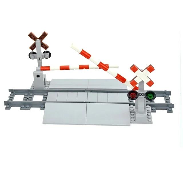 Moc City Trains Faixas Curvo Ferroviário Bloco de Construção Tijolos Cruzando Interruptor Flexível Bifurcado Estofamento em Linha Reta Criativo DIY Brinquedos