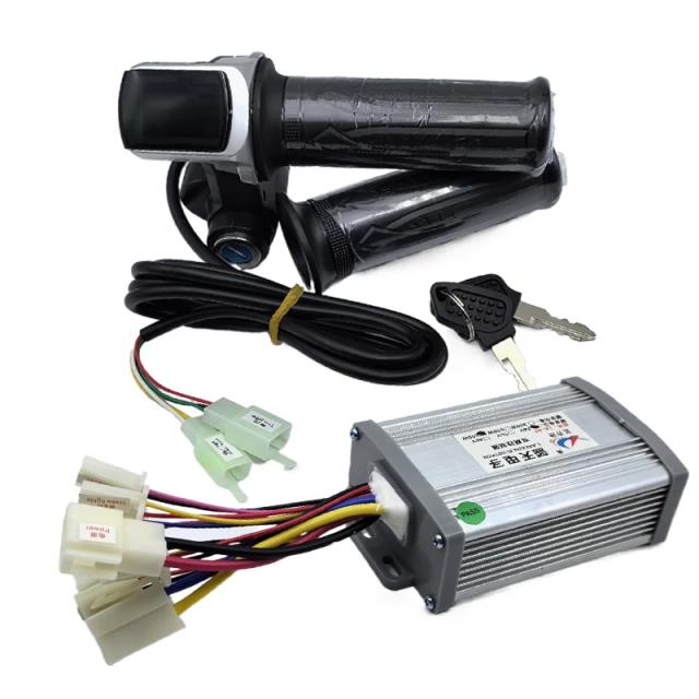 Kit de Controle para Bicicleta e Scooter Elétrico com Acelerador Escovado, Ideal para E-Bikes de 48V e Motores de 350W a 1000W