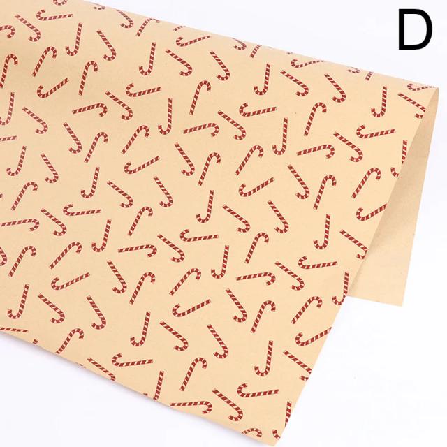 Papel de Embrulho Kraft 50x70cm para Presentes de Natal e Ano Novo - Decoração Festiva Feliz Natal