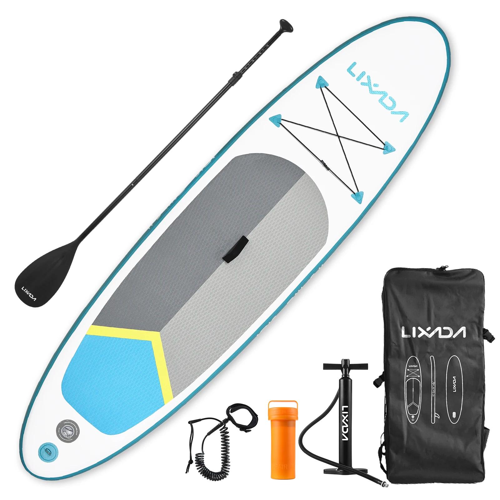 Inflável Stand Up Paddle Board, grosso SUP Paddleboard, esporte aquático Surf Set, ajustável Paddle Pump, saco de viagem, 3,2 m, 6 in - Image 1