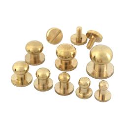 10 peças de latão sólido sam marrom browne botão parafuso traseiro cabeça redonda bola post studs rebites de unhas acessórios artesanais de couro - Image 1