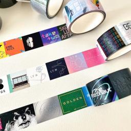Kpop Fitas Adesivos para Scrapbooking Diário e Livro, Adesivo Taekook, Layovers DOURADO, Dia D Astronautas MUSE, Álbum Decorativo - Image 2
