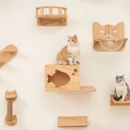 Prateleira de escalada na parede para gatos, Passos, Escada com corda de sisal, Arranhando Post, A maioria dos gatinhos dormindo - Image 2