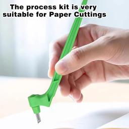 Artesanato De Corte Kit De Ferramentas Com Caneta De Corte, Lâmina Giratória De 360 Graus, DIY Cortes De Arte, 15 Lâminas, 30 Lâminas, 45 Graus Mat, 1Pc - Image 4