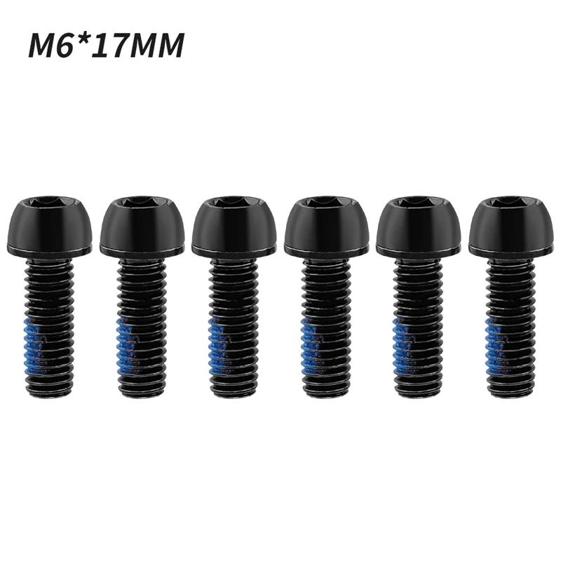 Muqzi 6 pçs m6x17mm pinça de freio a disco parafusos da haste da bicicleta mtb manivela braço parafuso com arruela peças da bicicleta - Image 1