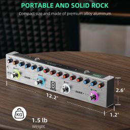 Pedal multiefeitos de baixo LEKATO, pedal de efeitos de baixo com 36 predefinições, 4 módulos editáveis, amplificador, compressor, mod, espaço, reverberação - Image 4