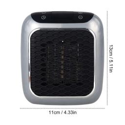 Aquecedor de Mão Reutilizável por Controle Remoto, Aquecedor Elétrico de Mão, Quarto, Sala de Estar, Montagem na Parede, Espaço, EU, Ficha US, 800W - Image 6