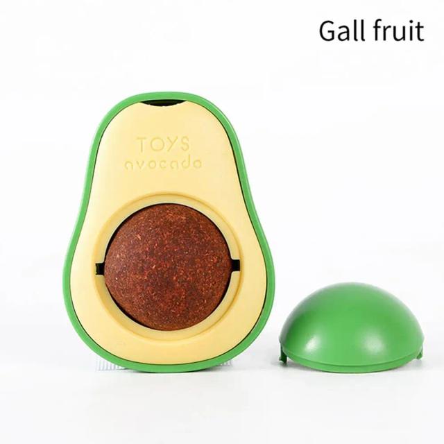 Brinquedo para Gatos: Bola de Abacate Catnip Comestível e Rotativa para Lanches Saudáveis e Diversão Automática