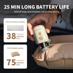 Natureh-Mini portátil multi-função elétrica inflável bomba, Outdoor Camping colchão de ar, 3 em 1 iluminação - Image 5